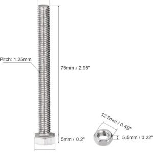 M8x75mm Bolt-6Pcs