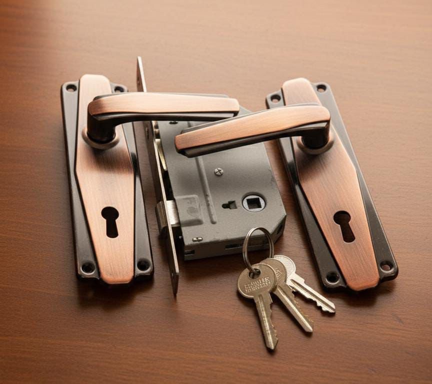 Copper Mortise Lock Set