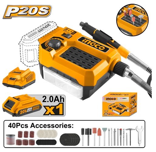 Ingco 20V Grinder Kit