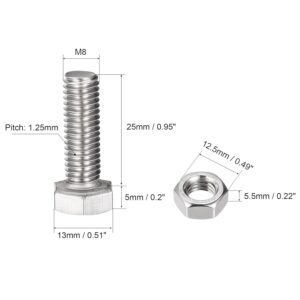 M8x25mm-Bolt-12Pcs